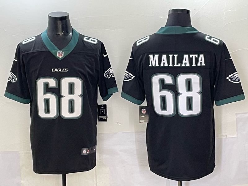Men Philadelphia Eagles #68 Mailata Black Nike 2025 Limited NFL Jersey 001
